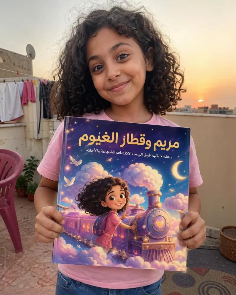 طفل يحمل كتابه المخصص 4